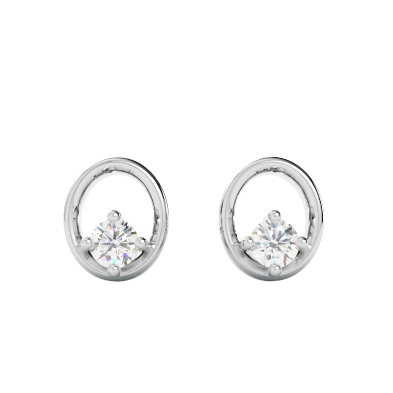 Kolczyki z diamentami Vega – złoto białe 585 – GOLDPORT